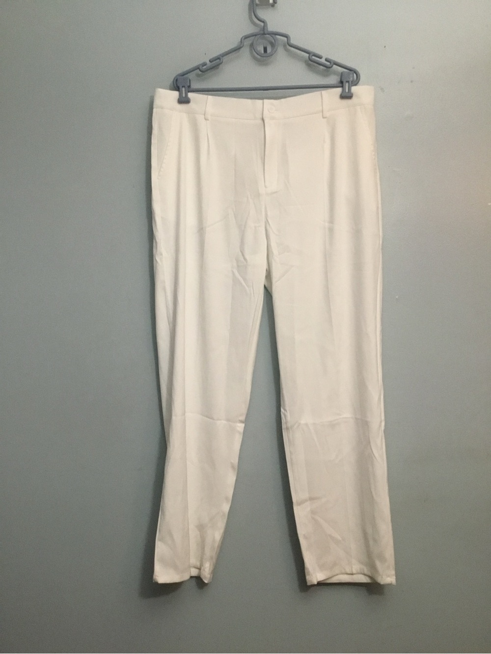 Men's White Classic Dress Pants - Picture 1 of 15